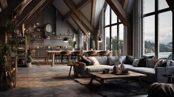 AI generated Scandinavian Interiors background photo