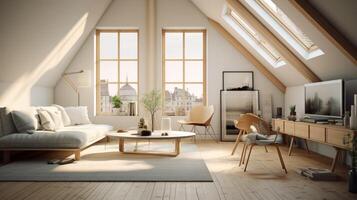 AI generated Scandinavian Interiors background photo