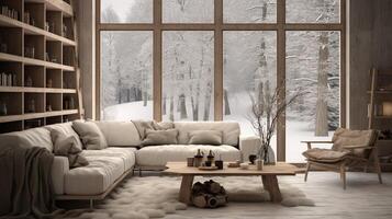 AI generated Scandinavian Interiors background photo