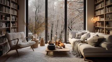 AI generated Scandinavian Interiors background photo