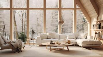 AI generated Scandinavian Interiors background photo