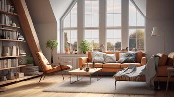 AI generated Scandinavian Interiors background photo