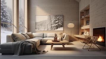 AI generated Scandinavian Interiors background photo