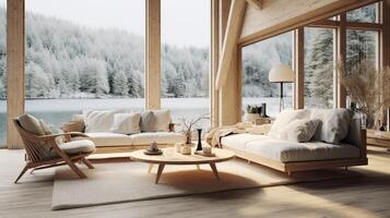 AI generated Scandinavian Interiors background photo