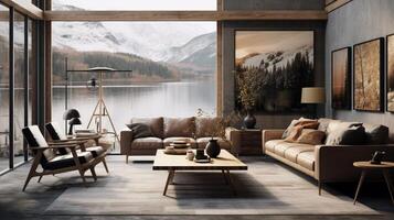 AI generated Scandinavian Interiors background photo