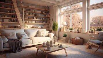 AI generated Scandinavian Interiors background photo