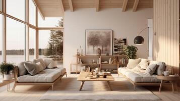 AI generated Scandinavian Interiors background photo