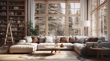 AI generated Scandinavian Interiors background photo