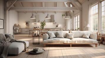 AI generated Scandinavian Interiors background photo