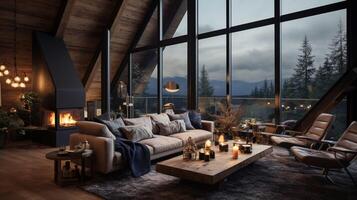 AI generated Scandinavian Interiors background photo