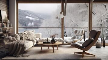 AI generated Scandinavian Interiors background photo