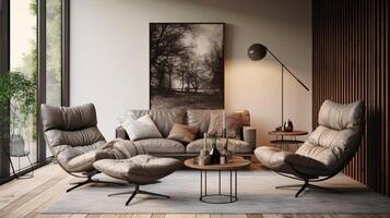 AI generated Scandinavian Interiors background photo