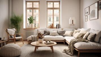 AI generated Scandinavian Interiors background photo