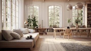 AI generated Scandinavian Interiors background photo