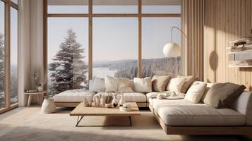 AI generated Scandinavian Interiors background photo