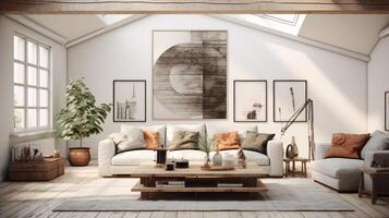 AI generated Scandinavian Interiors background photo