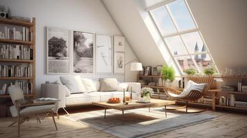 AI generated Scandinavian Interiors background photo