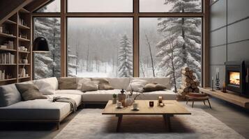 AI generated Scandinavian Interiors background photo