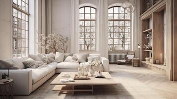 AI generated Scandinavian Interiors background photo