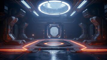AI generated Sci-Fi Space Environments game background photo