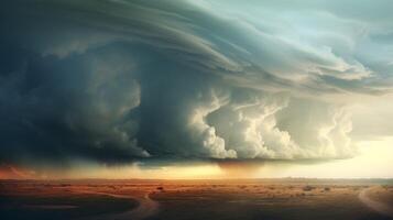 AI generated Shelf Clouds Background photo