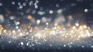 AI generated Silver Bokeh Background photo