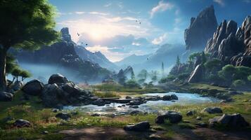 AI generated Simulation game background photo
