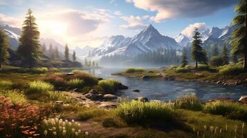 AI generated Simulation game background photo