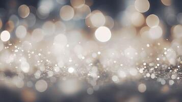 AI generated Silver Bokeh Background photo