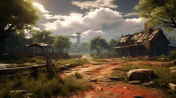 AI generated Simulation game background photo