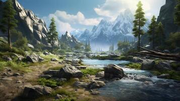 AI generated Simulation game background photo