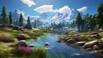AI generated Simulation game background photo