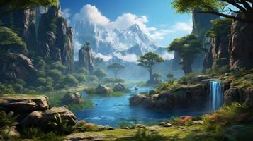 AI generated Simulation game background photo