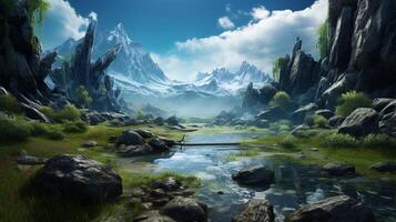 AI generated Simulation game background photo