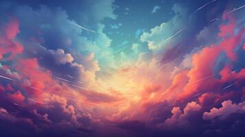 AI generated Sky with Abstract Art Background photo