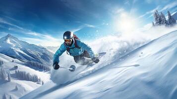 AI generated Skiing and Snowboarding Backgrounds background photo