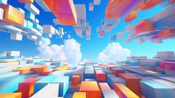 AI generated Sky with Abstract Constructivism Background photo