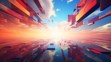 AI generated Sky with Abstract Constructivism Background photo