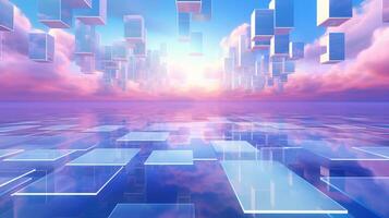 AI generated Sky with Abstract Futurism Background photo