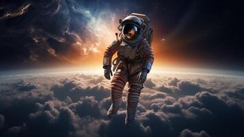 ai generado cielo con astronauta antecedentes foto
