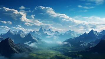 AI generated Sky with Mountains Background photo