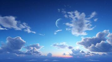 AI generated Sky with Moon Background photo