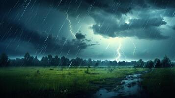 ai generado cielo con lluvia antecedentes foto