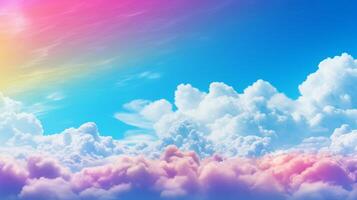 AI generated Sky with Rainbow Background photo