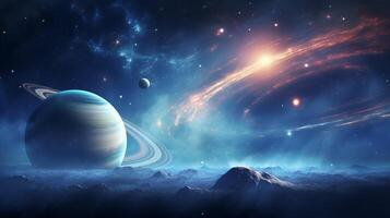 ai generado cielo con Saturno antecedentes foto