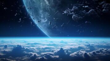 AI generated Sky with Space Technology Background photo