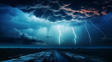 ai generado cielo con tormenta antecedentes foto