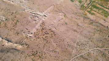 Drone over archaeological sites in the desert video