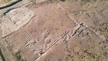 Drone over archaeological sites in the desert video