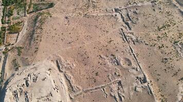 Drone over archaeological sites in the desert video